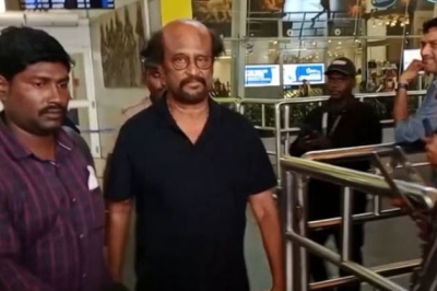 Rajinikanth snapped at Chennai post ‘Vettaiyan’ shooting in Mumbai