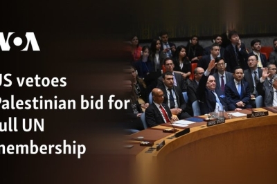 US vetoes Palestinian bid for full UN membership