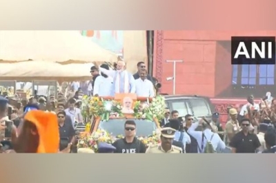 Tamil Nadu: PM Modi arrives at closing ceremony of ‘En Mann Ek Makkal’ padayatra in Tiruppur
