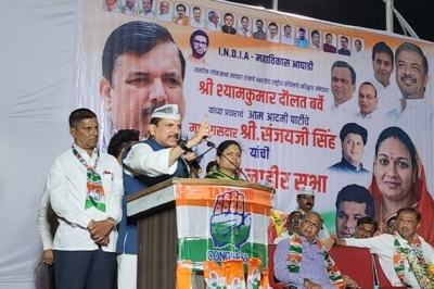 AAP leader Sanjay Singh holds public meeting in Nagpur in support of Congress’ Ramtek LS candidate