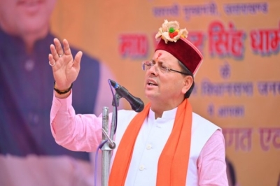 Uttarakhand CM Dhami campaigns for Tehri BJP candidate Mala Rajyalakshmi Shah at Lambgaon