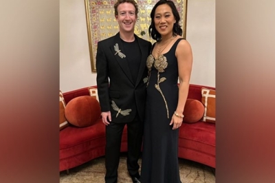 Mark Zuckerberg, wife Priscilla Chan twin in black as they attend Anant Radhika’s pre-wedding festivities