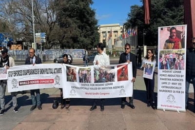World Sindhi Congress organises protest at UNHRC headquarters, demands halt in Pakistan’s genocide in Sindh