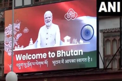 In Bhutan, posters put up to welcome PM Modi