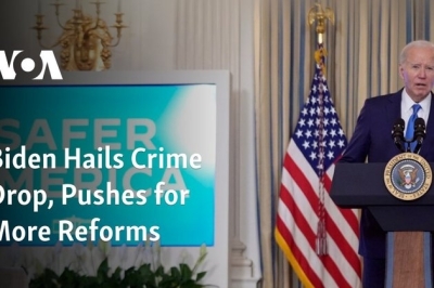 Biden Hails Crime Drop, Pushes for More Reforms