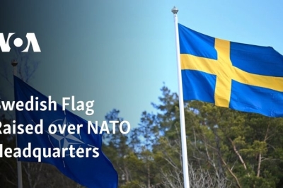 Swedish Flag Raised Over NATO Headquarters
